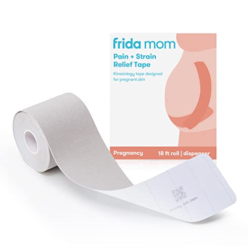 Frida Mom Pregnancy Belly Band Tape | Discreet Kinesiology Tape for Pregnant Skin | Maternity Belly Support, Pain + Strain Relief | 18 Foot roll with Storage Dispenser