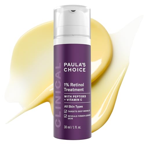 Paula's Choice CLINICAL 1% Retinol Treatment Cream with Peptides, Vitamin C & Licorice Extract, Anti-Aging & Wrinkles, 1 Ounce