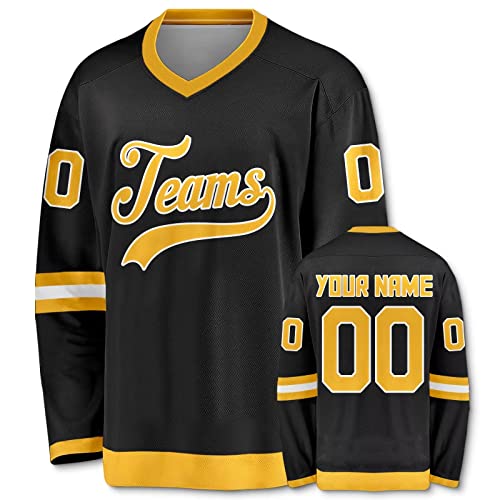 Custom Hockey Jersey, Solid Color Hockey Sweater Jersey,Personalized Team Name & Your Name Numbers Hockey Fans Gifts for Men Women Youth S-5XL