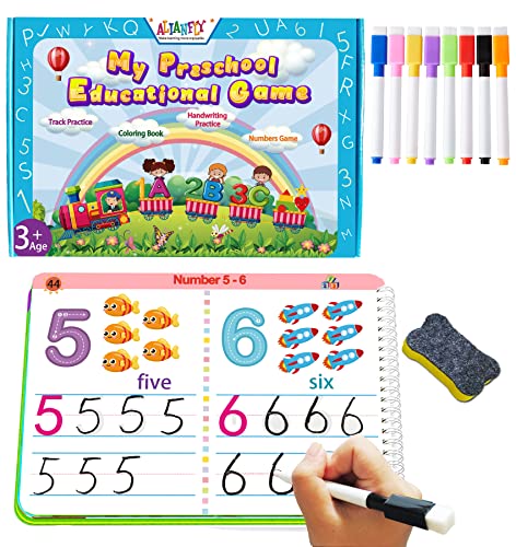 Preschool Learning Activities Educational Games - Toddler Prek Handwriting Practice Activity Writing Learning Toys Montessori Busy Book for Kids, Autism Learning Materials and Tracing Coloring Book