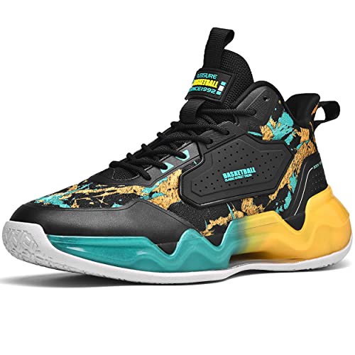 ASHION Men's Basketball Shoes Mid Basketball Sneakers Non-Slip Outdoor Cushioning Workout Shoes