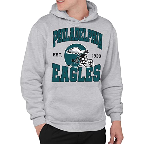 Junk Food Clothing x NFL - Philadelphia Eagles - Team Helmet - Adult Pullover Hooded Sweatshirt for Men and Women - Size 2 X-Large