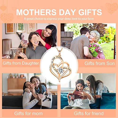 NEWNOVE I Love You Heart Necklaces for Women, Christmas Jewlery Gifts for Wife Girlfriend Mom Grandma, Anniversary Birthday Gifts for Her-Rose Gold