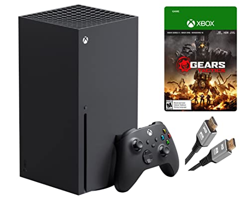 2022 Newest Microsoft Xbox Series X–Gaming Console System- 1TB SSD Black X Version with Disc Drive Bundle with Gears Tactics Full Game and MTC HDMI Cable