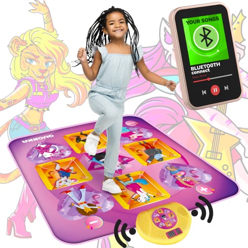 QUOKKA Music Dance Mat for Kids 4-8 Musical Toys for Toddlers 3-5 - Dancing Floor Pad for 8-12 Year Old - | AUX/Bluetooth Music | 3 Speeds & 5 Volume Levels | - Girls and Boys 6 7