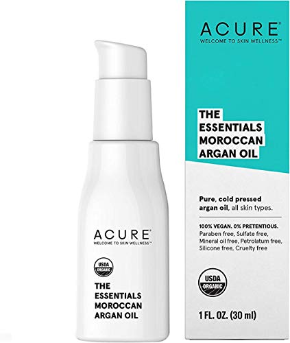 Acure The Essentials Moroccan Argan Oil | 100% Vegan | Versatile - For Any Skin & Hair Care Regimen | Pure, Cold Pressed & Rich in Vitamin E - Hydrates & Restores | 1 Fl Oz