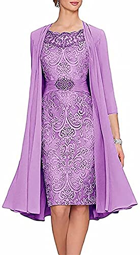 Xuzey Mother of The Bride Dresses Mother of The Bride Dresses Petite Tea Length Mother of The Bride Dresses Mother of Bride Dress Lilac, 16