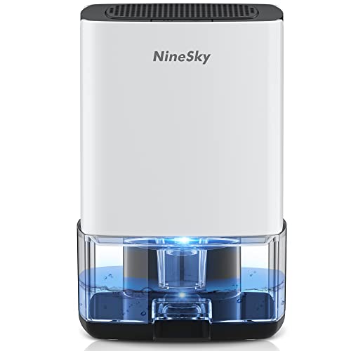 NineSky Dehumidifier for Home 30oz Water Tank,(300 sq.ft) Dehumidifiers for Bedroom, Bathroom, Basement with 7 Colorful Lights, Auto Shut Off