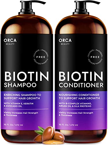 Biotin Shampoo and Conditioner Shampoo for Thinning Hair and Hair Loss - Routine Shampoo and Conditioner for Women Hair Loss Hair Thickening Shampoo - Biotin Shampoo and Conditioner for Hair Growth