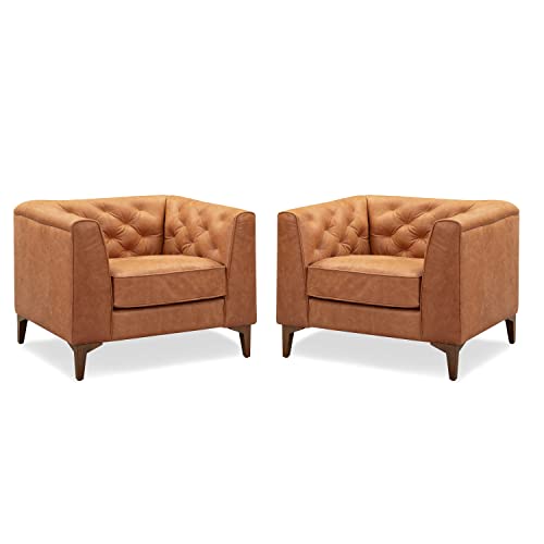 POLY & BARK Essex furniture, 40 inches (Set of 2), Cognac Tan