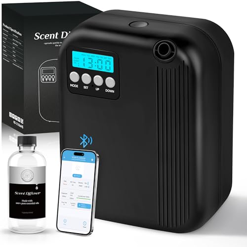Hotel Scent Diffuser, House Scent Machine, 10000 Sq.Ft of Coverage, 200ml Large Capacity Aromatherapy Machine, Scent Diffusers for Home Large Room, Office Waterless Essential Oil Diffuser, Black