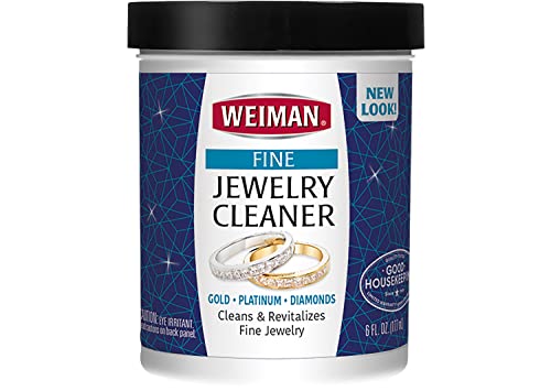 Weiman Jewelry Cleaner Liquid “ Restores Shine and Brilliance to Gold, Diamond, Platinum Jewelry and Precious Stones “ 6 Ounce