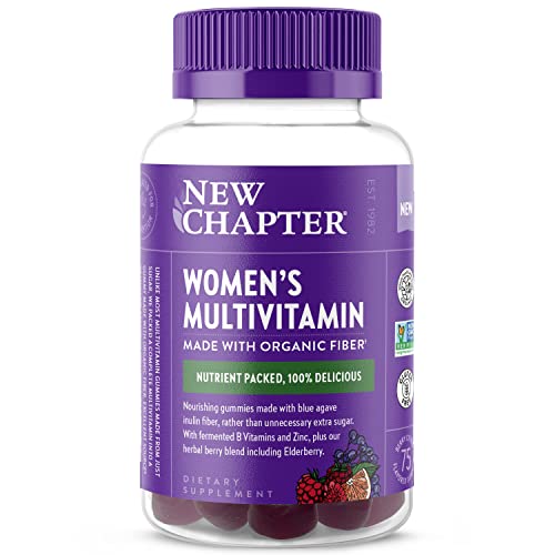 New Chapter Women’s Multivitamin Gummies - 66% Less Sugar, Women’s Gummy Vitamins with Vitamin C, D3 & Zinc, Non-GMO, Gluten Free, Berry-Citrus, 75ct