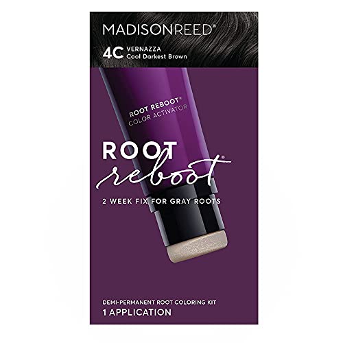 Madison Reed Root Reboot Demi-Permanent Root Touch Up, Cool Darkest Brown - 4C Vernazza, 10 Minute Root Coverage to Blend Grays, Ammonia-Free, Single Use
