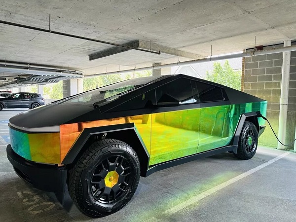 2024 Tesla Cybertruck Grey Exterior with Stainless Steel Body