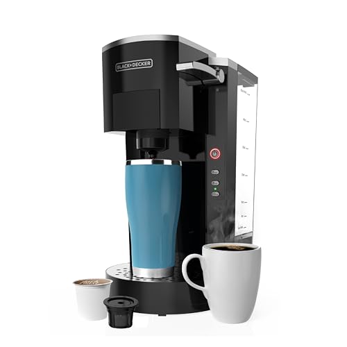 BLACK+DECKER Family Single Serve K-Cup Brewer: Large 50oz Water Reservoir, Versatile Ground Coffee & K-Cup Compatibility, Adjustable Tray for Travel Mugs