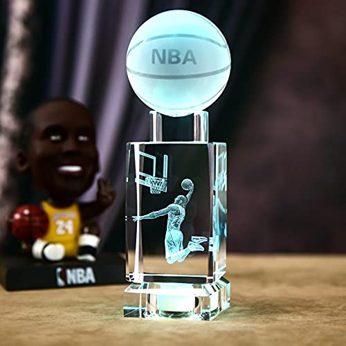 wulinjioin Bedroom Night Lights Decorations - Kobe Dunk 3D NBA Basketball Crystal Light Rechargeable LED Colorful Lights Ornaments, Suitable for Adults and Kids Birthday or Holidays Present