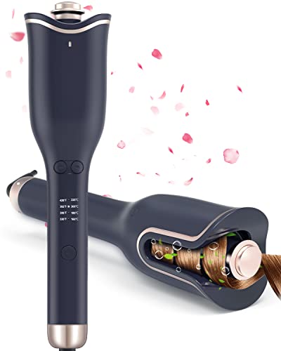 Automatic Hair Curler, Automatic Curling Iron Wand with 4 Temps & 3 Timer Settings & 1" Large Rotating Barrel , Ceramic Rotating Hair Curler with Dual Voltage, Auto Shut-Off for Hair Styling