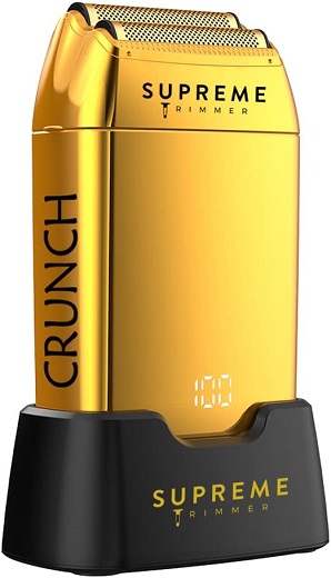 FOIL Shaver for Men by SUPREME TRIMMER STF602 Professional Electric Foil Shaver Waterproof Cordless Electric Razor for Men Barber Gold Shaver - Crunch