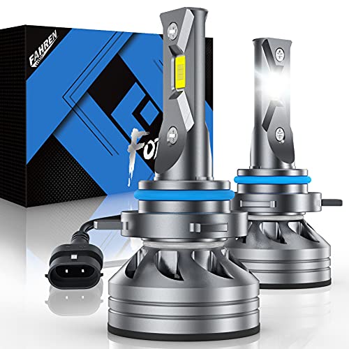 Fahren 9012/HIR2 LED Headlight Bulbs, 60W 14000 Lumens Super Bright LED Headlights Conversion Kit 6500K Cool White IP68 Waterproof, Pack of 2