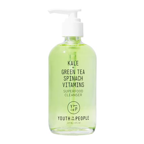 Youth To The People Superfood Facial Cleanser - Kale + Green Tea Daily Face Wash, Gentle Makeup Remover, Antioxidants for Glowing Skin & Less Visible Pores, Award-winning, Refillable - 8 Fl Oz