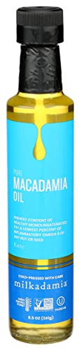 Milkadamia Pure Macadamia Oil, Keto Friendly, Vegan, Non GMO, 8.5 Ounce