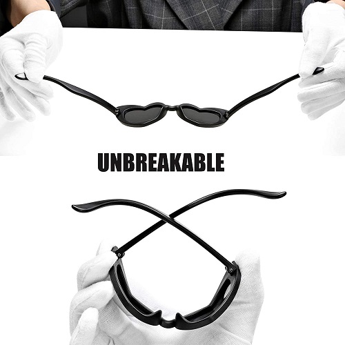 COASION 2 Pack Kids Polarized Heart Sunglasses Bendable Flexible Sunglasses Shades for Toddler Girls Age 2-8 (Blue+Yellow)