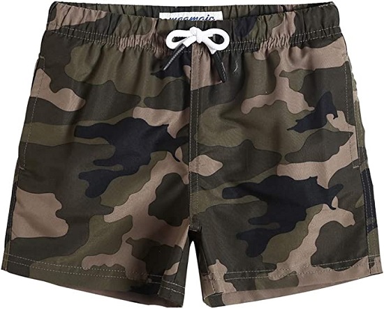 maamgic Boys Swim Trunks Toddler Swim Shorts Little Boys Bathing Suit Swimsuit Toddler Boy Swimwear Camo-Green