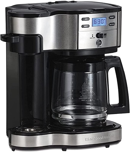 Hamilton Beach 2-Way Brewer Coffee Maker, Single-Serve and 12-Cup Pot, Black/Stainless Steel(49980A), Carafe