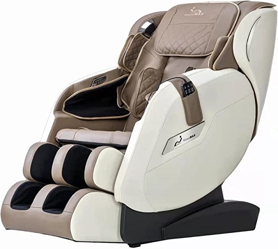 MassaMAX Massage Chair, Full Body Zero Gravity Shiatsu Massage Recliner with Foot Roller, Airbags, Heating Therapy, Bluetooth Speaker, Quick Access Buttons…