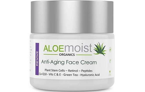Aloemoist Anti Aging Retinol Cream for Face with Hyaluronic Acid, Vitamin C & E, Pure Aloe Vera Gel, Green Tea, Glycolic Acid – Dark Spot Corrector, Acne Treatment, Eye Cream & Wrinkle Reduction