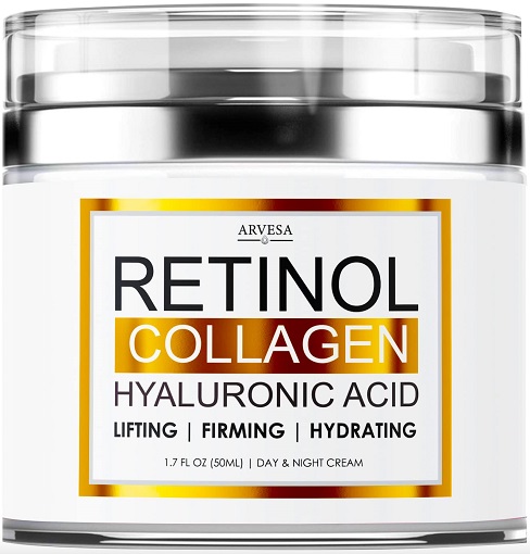 Retinol Cream for Face - Facial Moisturizer with Collagen Cream and Hyaluronic Acid - Anti Aging Face Cream Day and Night Moisturizer - Hydrating Wrinkle Cream for Women and Men - Serum For All Skin Types