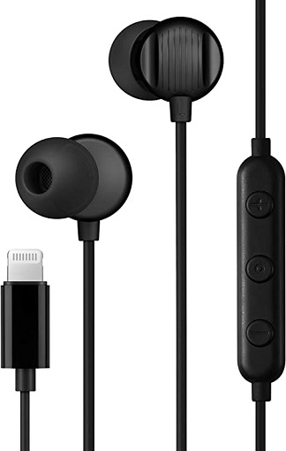 PALOVUE Lightning Headphones Earphones Earbuds Microphone Controller MFi Certified Compatible with iPhone 8 7 Plus iPhone 13 12 11 Pro Max X XS Max XR, Morflow-Black