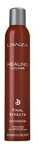 L'ANZA Healing Volume Final Effects Hairspray with Strong Hold Effect – Boosts Shine, Volume, and Thickness to Fine and Flat Hair, Rich with Bamboo Bodifying Complex and Keratin (10.6 Fl Oz)