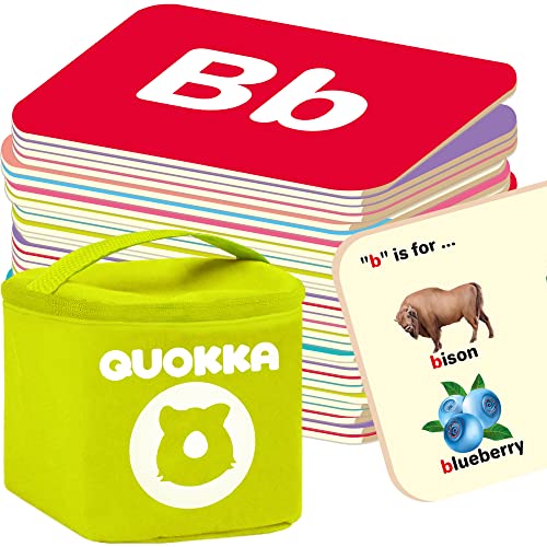 ABC Learning Flash Cards for Toddlers 2-4 Years - 120 Flashcards for Kids 1-2 in a Bag by QUOKKA - Alphabet Numbers Letters Preschool Activities Ages 4-8 Speech Therapy Toys 1-3-5 yo