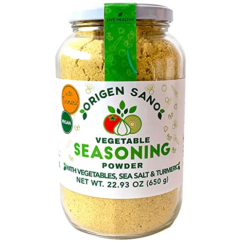 Origen Sano | Vegetable Seasoning Powder | Vegan Bouillon | With Vegetables, Sea Salt and Turmeric, 22.93oz (650g)