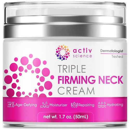ACTIVSCIENCE Neck Firming Cream, Anti Aging Moisturizer for Neck & Décolleté, Double Chin Reducer, Skin Tightening Cream