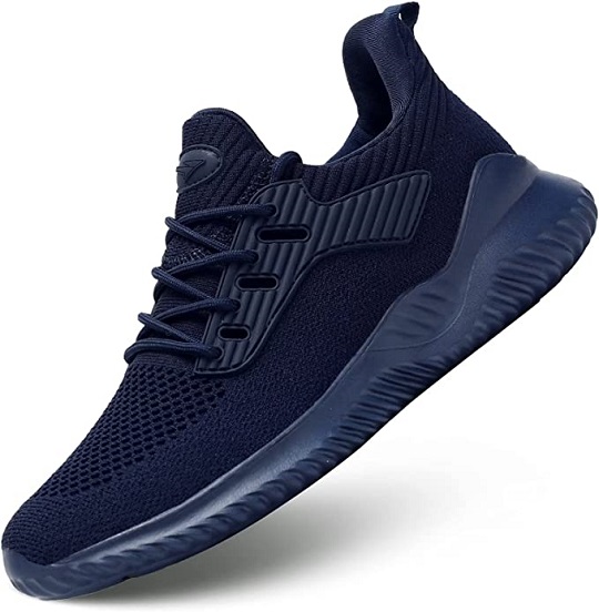 Mens Slip on Running Shoes Ultra Light Breathable Casual Walking Work Shoes Tennis Sneakers Mesh Gym Travel Sports Shoes Blue