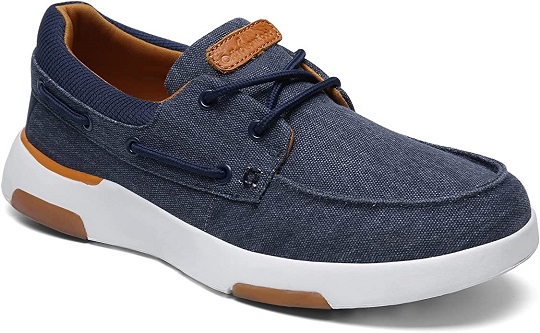 OrthoComfoot Dressy Orthopedic Walking Shoes for Men,Plantar Fasciitis Loafer Shoes for Bunions Heel Spur,Mens Sneakers High Arch Denim Size 11.5