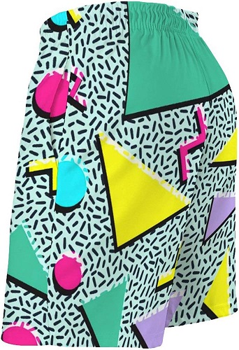 Retro 80S Or 90S Beach Shorts for Men, Quick Dry with Mesh Lining and Pockets (Retro 80S Or 90S, Large)