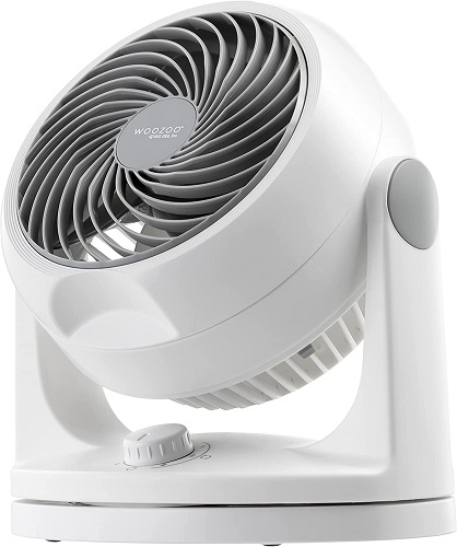 IRIS USA WOOZOO Oscillating Fan, Vortex Fan, Air Circulator, Desk Fan, Portable Fan, 3 Speed Settings, 6 Tilting Head Settings, 74ft Max Air Distance, Large, White