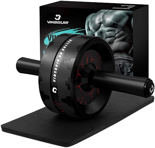 Vinsguir Ab Roller Wheel, Abs Workout Equipment for Abdominal & Core Strength Training, Exercise Wheels for Home Gym Fitness, Ab Machine with Knee Pad Accessories