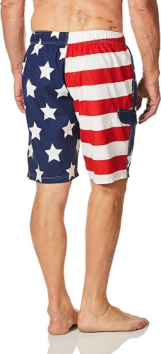 Kanu Surf Men's Barracuda Swim Trunks (Regular & Extended Sizes), USA American Flag, Medium