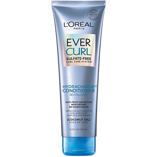 L'Oreal Paris EverCurl Sulfate Free Conditioner for Curly Hair, Lightweight, Anti-Frizz Hydration, Gentle on Curls, with Coconut Oil, 8.5 Fl; Oz (Packaging May Vary)