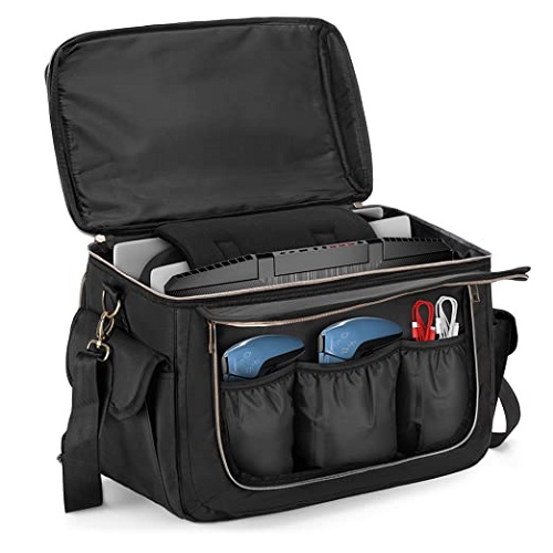 Trunab Gaming Console Bag Compatible with PS5/PS4/Xbox One, Protective Travel Carry Case Storage for Controllers, 15.6” Laptop, Monitor, Headsets, Gaming discs, Charger, and More Gaming Accessories