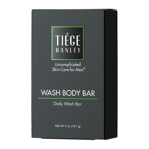 Tiege Hanley Daily Cleansing and Lightly Exfoliating Bar Soap for Men | Vitamin E & Aloe to Nourish Skin | Subtle Scent | Made in the USA | 5 Ounce Bar