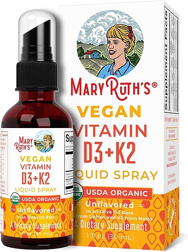 Vitamin D3 | Vitamin K2 | Vitamin D3 K2 Spray | K2 D3 Vitamin Liquid Supplement for Adults & Kids | Supplement for Calcium Absorption Strong Bones | Vegan | Non-GMO | Gluten Free | 1 Fl Oz