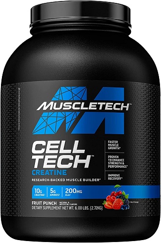Creatine Monohydrate Powder | MuscleTech Cell-Tech Creatine Powder | Post Workout Recovery Drink | Muscle Builder for Men & Women | Musclebuilding Creatine Supplements | Fruit Punch, 6 lbs (56 Serv)