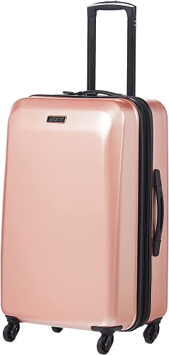 American Tourister Moonlight Hardside Expandable Luggage with Spinner Wheels, Rose Gold, Checked-Large 28-Inch