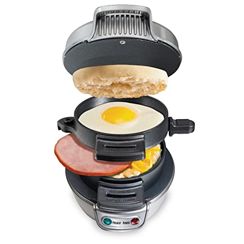 Hamilton Beach Breakfast Sandwich Maker with Egg Cooker Ring - Delicious breakfast sandwich in minutes.